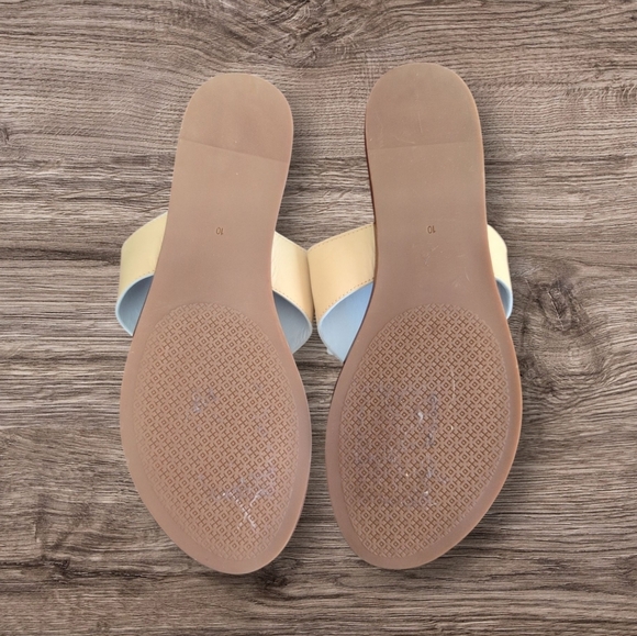 Tory Burch Jamie Dulce De Leche Full T Logo Thong Full Leather Sandals - Picture 4 of 5